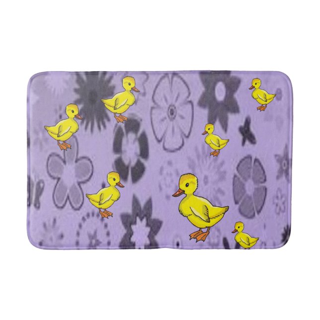 Alfombrilla De Baño batata de pato amarillo púrpura para niños (Anverso)