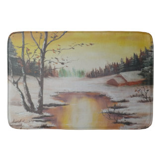 Alfombrilla De Baño Bath Mat Ann Hayes pintando escena de invierno