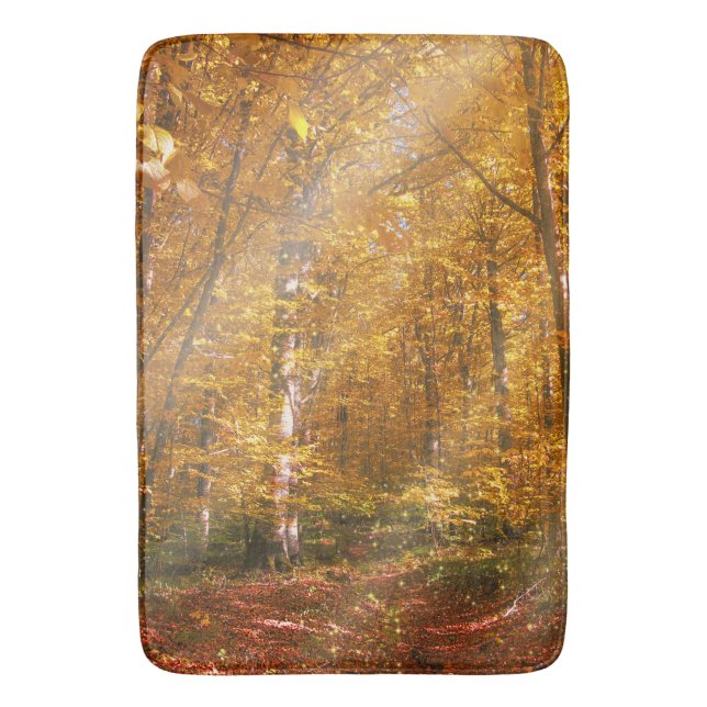Alfombrilla De Baño Bath Mat Autumn Forest Gold Rays (Frente vertical)