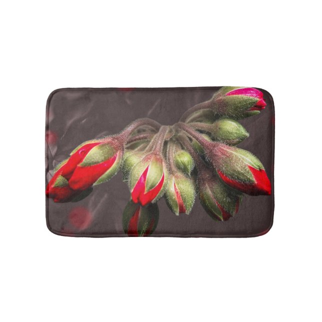 Alfombrilla De Baño Bath Mat Bloom Rojo Y Oscuro (Anverso)