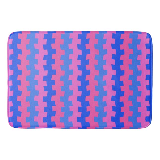 Alfombrilla De Baño Bath Mat de química azul y rosa (Anverso)