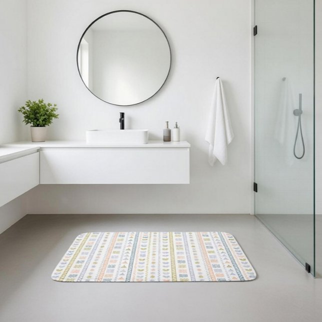 Alfombrilla De Baño Bath Mat escandinavo de arte folclórico (Subido por el creador)