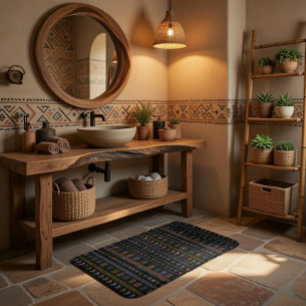 Alfombrilla De Baño Bath Mat escandinavo de arte folclórico
