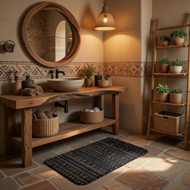 Alfombrilla De Baño Bath Mat escandinavo de arte folclórico (Subido por el creador)