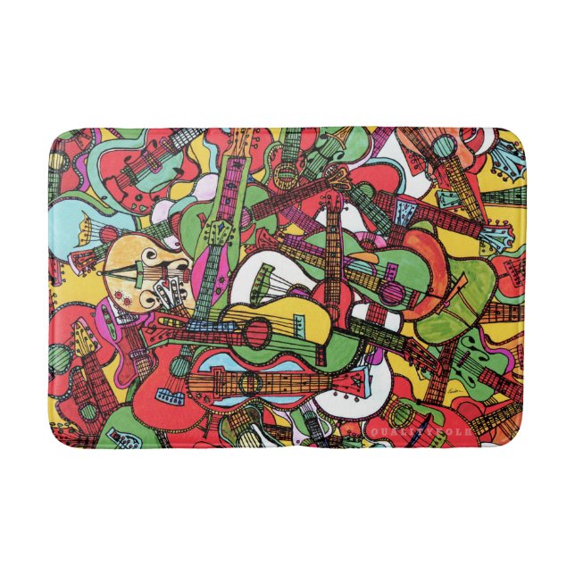 Alfombrilla De Baño Bath Mat, Fiesta de guitarra (Anverso)