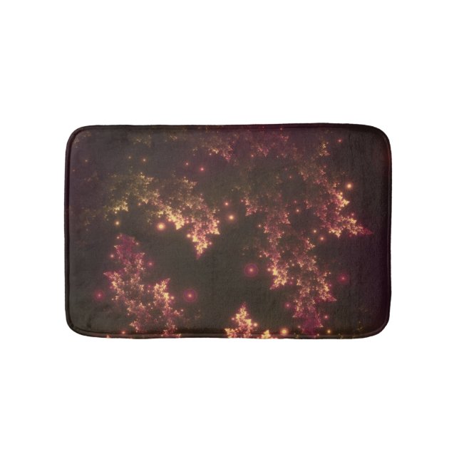 Alfombrilla De Baño Bath Mat Fractal deja el brillo rojo (Anverso)
