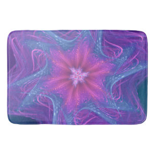 Alfombrilla De Baño Bath Mat Fractal Delicate Paleta cian