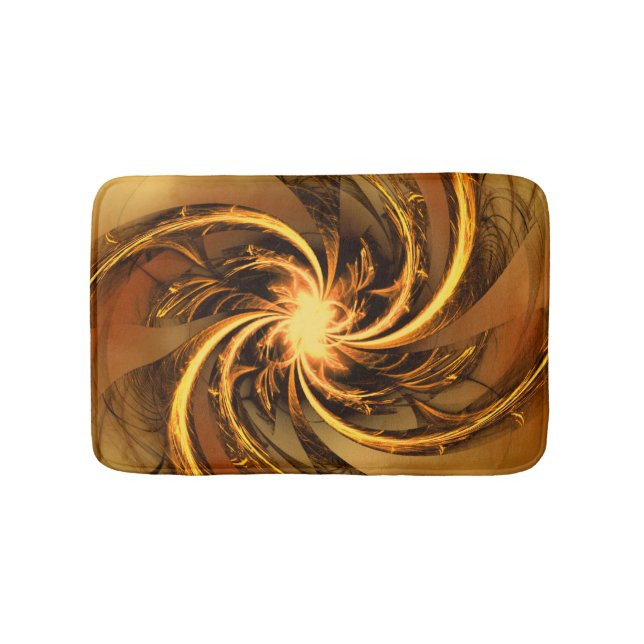 Alfombrilla De Baño Bath Mat Fractal Twist Glow Amarillo (Anverso)