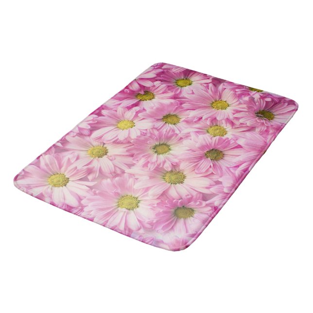 Alfombrilla De Baño Bath Mat - Gerbera rosada Daisies (Angular)