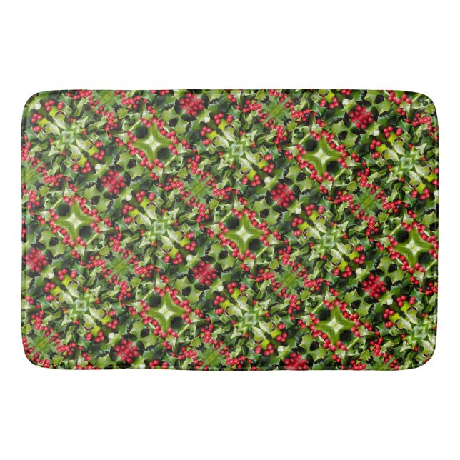 Alfombrilla De Baño Bath Mat Holly Berries (Anverso)