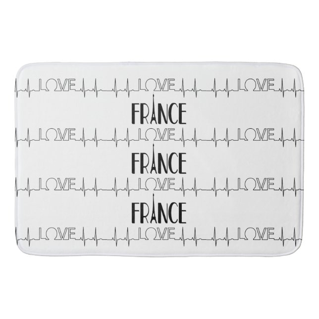Alfombrilla De Baño Bath Mat Love France (Anverso)