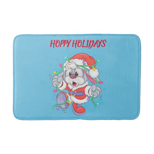 Alfombrilla De Baño Bath Mat, Navidades de Bunny de vacaciones (Anverso)