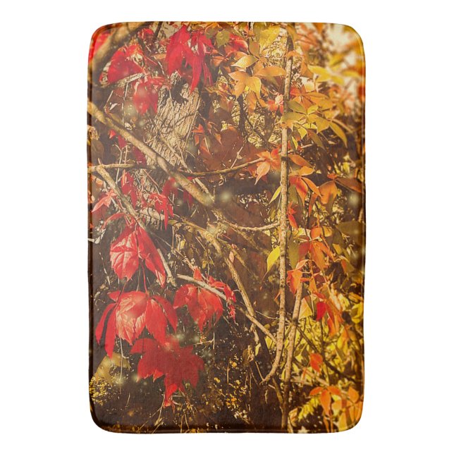 Alfombrilla De Baño Bath Mat Otumn Red Yellow Vines (Frente vertical)