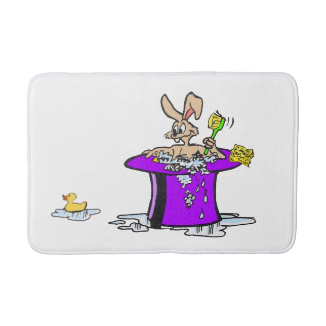 Alfombrilla De Baño Bath Mat, Personalizable de conejo burbujeante (Anverso)