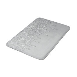 Alfombrilla De Baño Bath Mat, Purpurina de goteo plateado