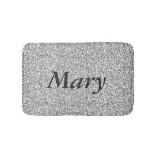 Alfombrilla De Baño Bath Mat, Purpurina de plata personalizado