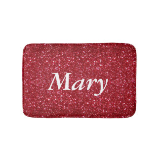 Alfombrilla De Baño Bath Mat Purpurina rojo personalizado