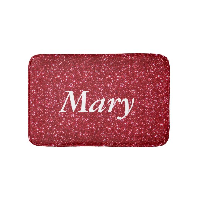 Alfombrilla De Baño Bath Mat Purpurina rojo personalizado (Anverso)