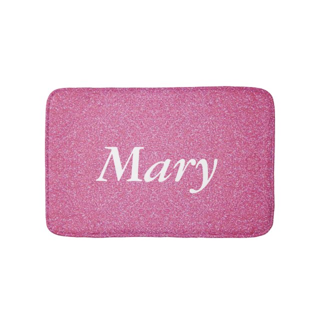 Alfombrilla De Baño Bath Mat Purpurina rosa personalizado (Anverso)