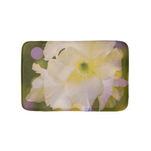 Alfombrilla De Baño Bath Mat Sword Lily Green Bokeh