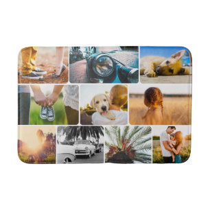 Alfombrilla De Baño Bath Mat Your 10 Photo Rounding Collage White
