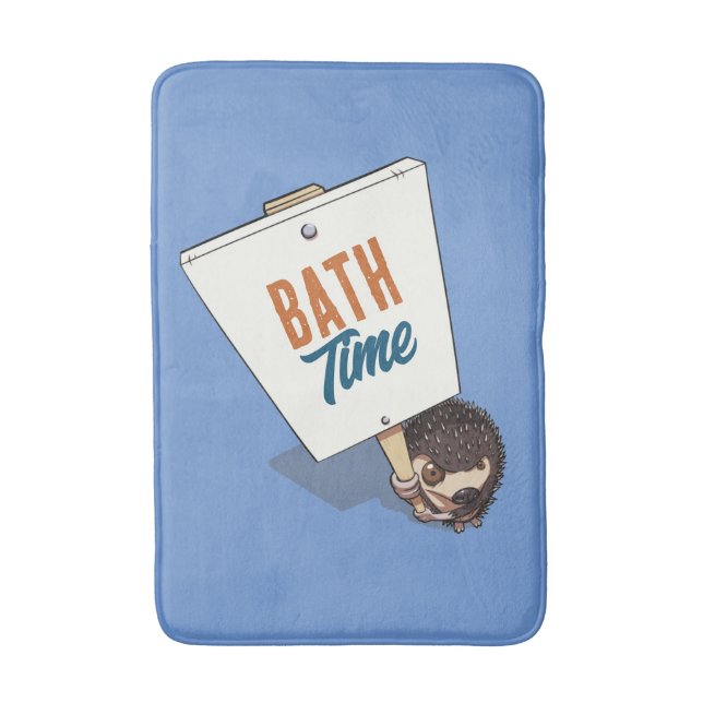Alfombrilla De Baño Bath Time Funny Hedgehog Picket Personalizado (Frente vertical)