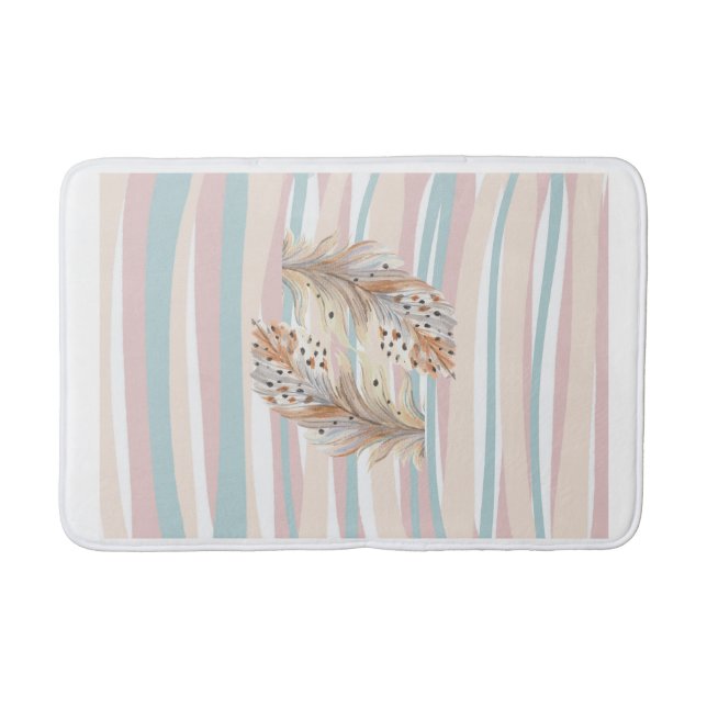 Alfombrilla De Baño Bathmat"Boho Moda Quill Bathmat - Bohemia artístic (Anverso)