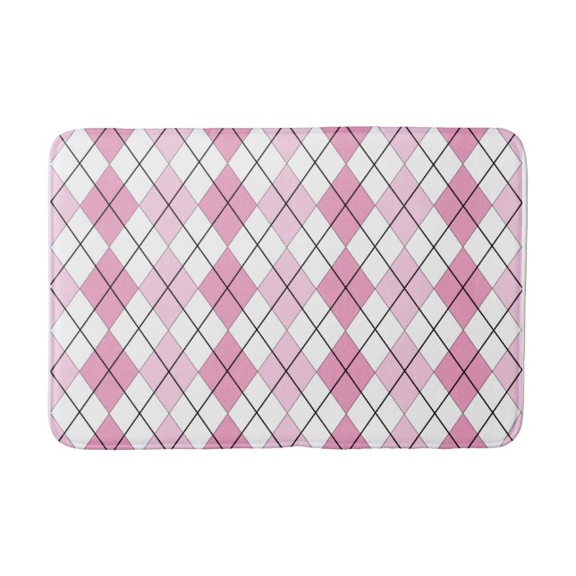 Alfombrilla De Baño Bathmat de arglos rosa y blanco (Anverso)