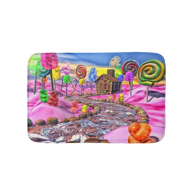Alfombrilla De Baño Bathmat de Candyland rosa (Anverso)