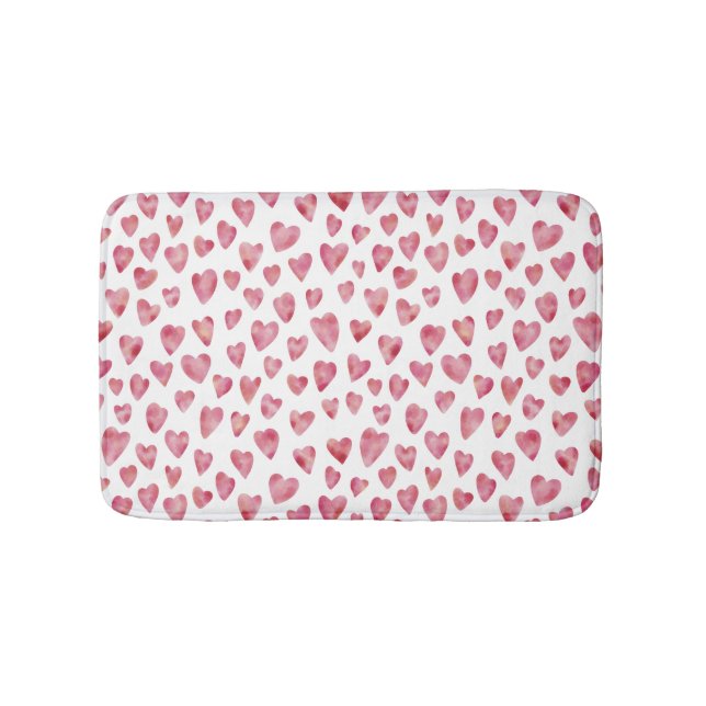 Alfombrilla De Baño Bathmat de corazón rosado (Anverso)