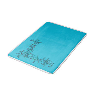 Alfombrilla De Baño Bathmat de diseño de borde único en azul