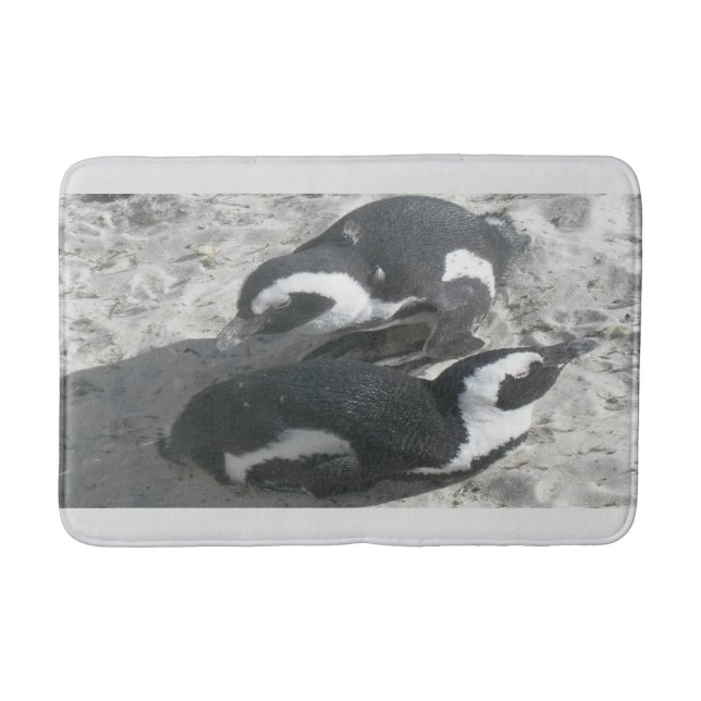 Alfombrilla De Baño Bathmat de dos pingüinos de corte (Anverso)