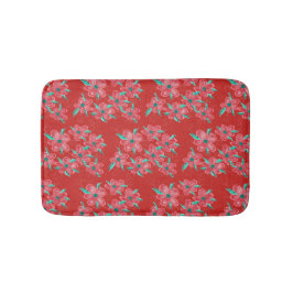 Alfombrilla De Baño Bathmat de flores rojas