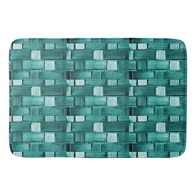 Alfombrilla De Baño Bathmat de mosaico azul (Anverso)