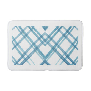 Alfombrilla De Baño Bathmat de patrón geométrico - azul contemporáneo