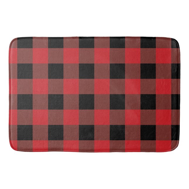 Alfombrilla De Baño Bathmat de vacaciones Red & Black Checker (Anverso)