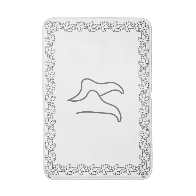 Alfombrilla De Baño Bathmat elegante de pies con borde decorativo (Frente vertical)