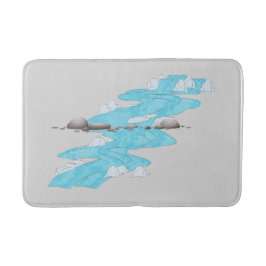 Alfombrilla De Baño Bathmat fluido con agua azul y piedra