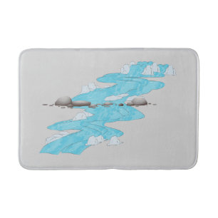 Alfombrilla De Baño Bathmat fluido con agua azul y piedra