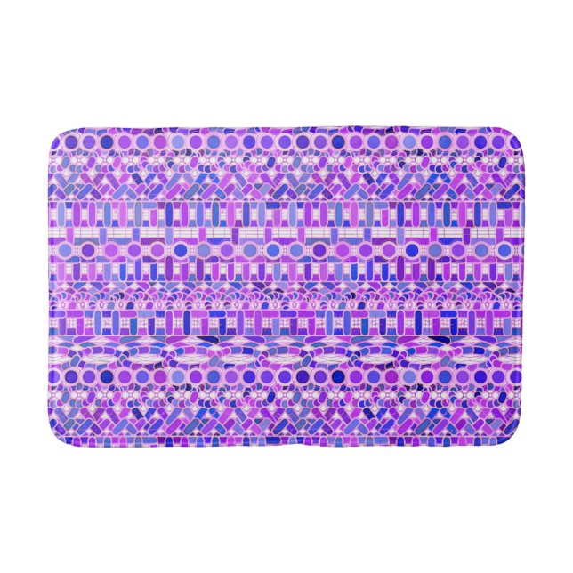 Alfombrilla De Baño Batik tribal - tonos violeta (Anverso)