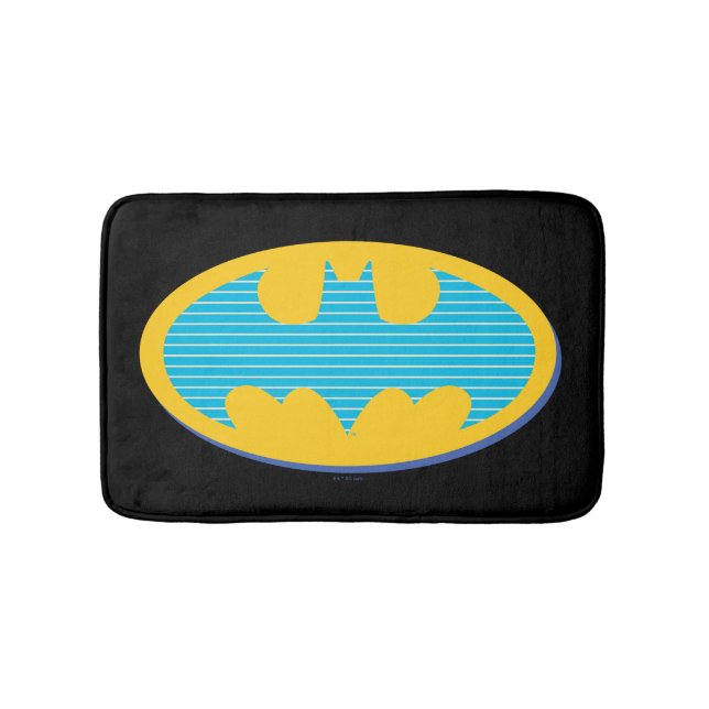 Alfombrilla De Baño Batman | Símbolo de franjas cian (Anverso)