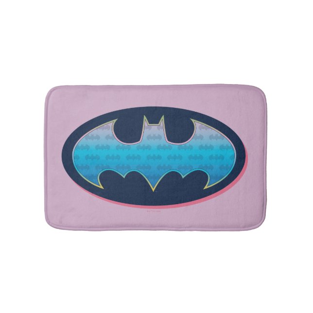 Alfombrilla De Baño Batman | Símbolo rosa y azul (Anverso)