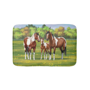 Alfombrilla De Baño Bay Pinto Paint Quarter Caballos En Pastor De Vera