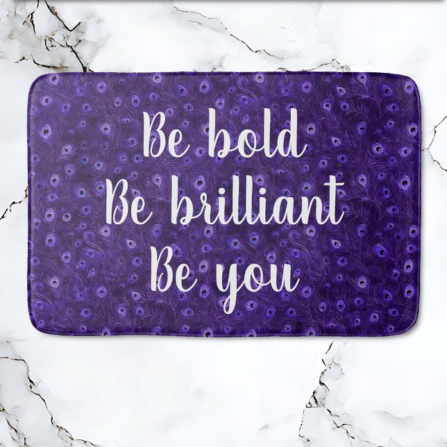 Alfombrilla De Baño Be Bold Purple Peacock Paradise (Purple Peacock Paradise - Be bold, Be brilliant, Be you Bathmat.)