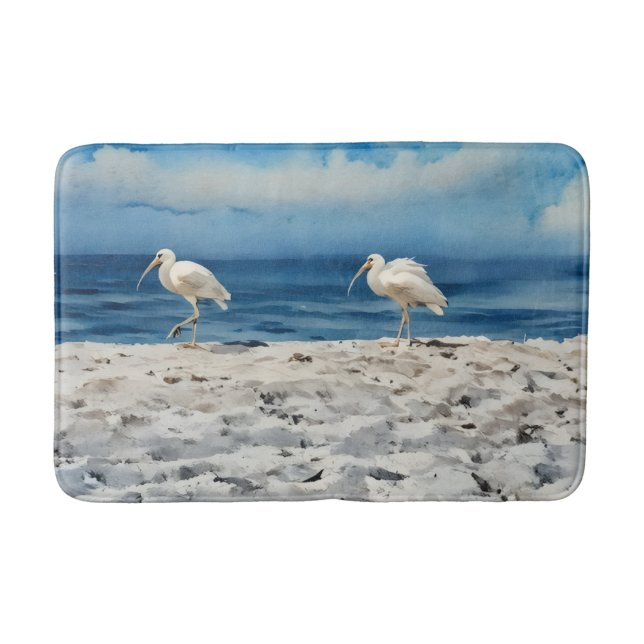 Alfombrilla De Baño Beach Birds Bath Mat (Anverso)