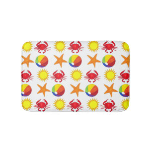 Alfombrilla De Baño Beach Fiesta Beachball Sun Crab Starfish