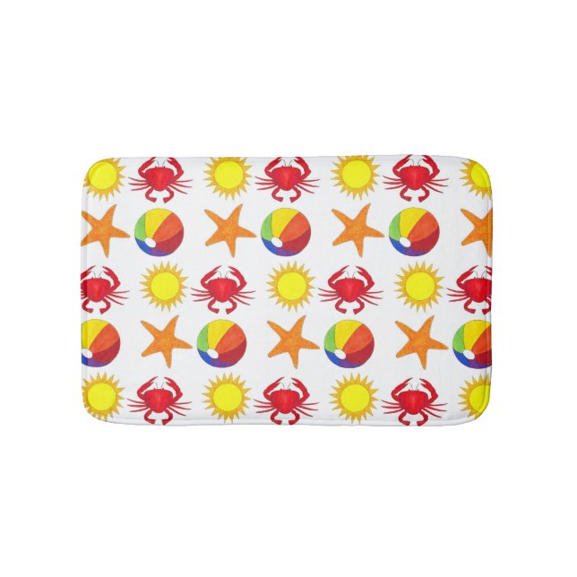 Alfombrilla De Baño Beach Fiesta Beachball Sun Crab Starfish (Anverso)