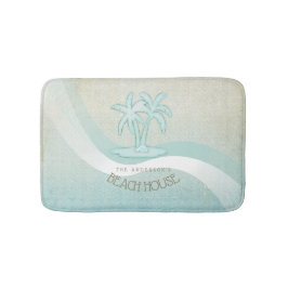Alfombrilla De Baño Beach House Palm Trees Aqua ID623