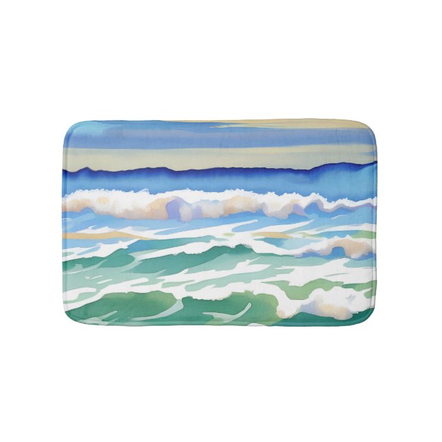 Alfombrilla De Baño Beach Ocean Sea Design 300 Blue Green (Anverso)