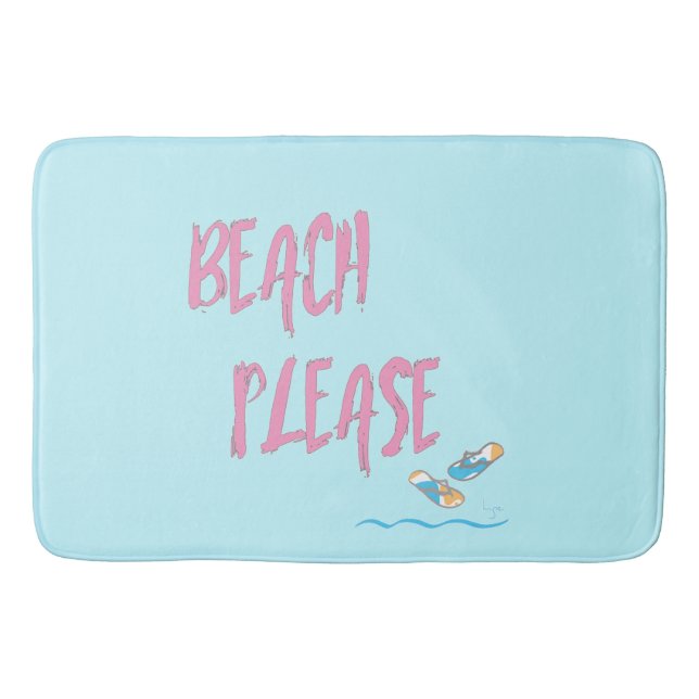 Alfombrilla De Baño Beach Please, Flip Flops Fun Guay Modern (Anverso)